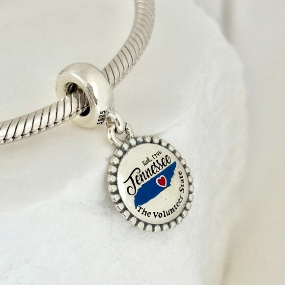 Pandora Tennessee The Volunteer State Dangle S925 Silver Charm - Picture 1 of 4